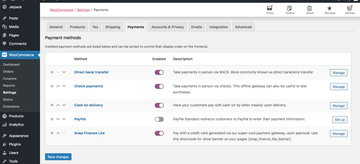 Enabled Snap Finance Lite Option Image