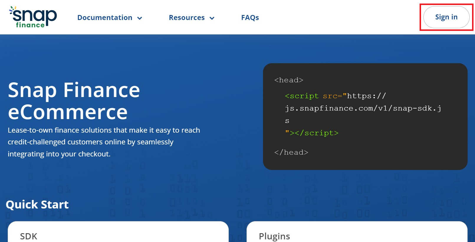 Image for devportal signin page